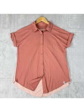 Smartwool women Everday Exploration Short Sleeve Button up Shirts Size S Rose